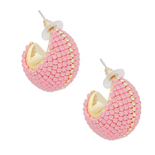 Cargar imagen en el visor de la galería, Hoop Trendy Pastel Pink Dazzling Wide Earrings

