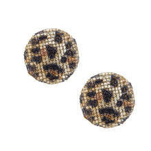Cargar imagen en el visor de la galería, Stud Leopard Mosaic Rhinestone Disc Earrings

