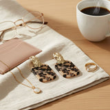 Drop Oversized Beige Turtle Shell Opulent Earrings