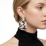 Drop Oversized Leopard Shell Opulent Earrings