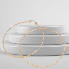 Cargar imagen en el visor de la galería, Hoop Classic 3 inch Thin Gold Earrings for Women
