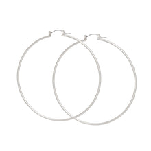 Cargar imagen en el visor de la galería, Hoop Classic 3 inch Thin Silver Earrings for Women
