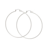 Hoop Classic 3 inch Thin Silver Earrings for Women