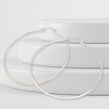Hoop Classic 3 inch Thin Silver Earrings for Women