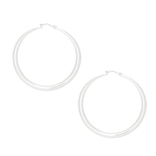 Cargar imagen en el visor de la galería, Hoop Sleek Silver Graduated Design Earrings Women

