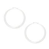 Hoop Sleek Silver Graduated Design Earrings Women
