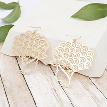 Load image into Gallery viewer, Fish Hook Curly Haired Goddess Filigree Earrings
