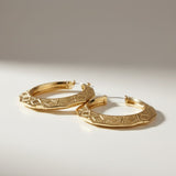 Hoop Gold Diamond Cut Geometric Edge Earrings