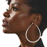 Hoop Etched Silver Teardrop Reinvented Earrings