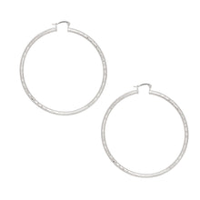 Cargar imagen en el visor de la galería, Hoop Classic 3 in Square Cut Silver Earrings Women
