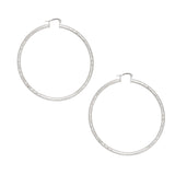 Hoop Classic 3 in Square Cut Silver Earrings Women