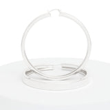 Hoop Silver Modern Flat Metal Wide Design Earrings