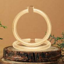 Cargar imagen en el visor de la galería, Hoop High Shine Gold Sandblasted Thick Earrings
