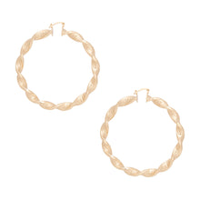Load image into Gallery viewer, Hoop Gold Twisted Greek Key Earrings for Women

