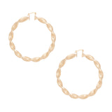 Hoop Gold Twisted Greek Key Earrings for Women