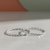 Hoop Large Silver Twisted Greek Key Earrings
