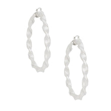 Load image into Gallery viewer, Hoop Silver Twisted Greek Key Earrings for Women
