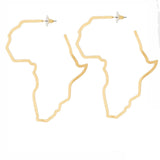 Hoop Modern Gold Africa Outline Earrings for Women