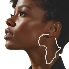 Cargar imagen en el visor de la galería, Hoop Modern Silver Africa Outline Earrings Women

