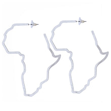 Cargar imagen en el visor de la galería, Hoop Modern Silver Africa Outline Earrings Women
