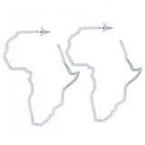 Hoop Modern Silver Africa Outline Earrings Women
