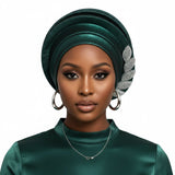 Fascinator Formal Green Dazzling Structured Turban