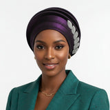 Fascinator Formal Purple Dazzling Structured Turban