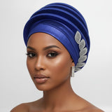 Fascinator Formal Blue Dazzling Structured Turban