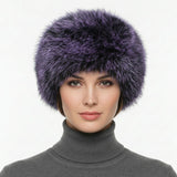 Hat Luxe Faux Fur Purple Kubanka Winter Cap Women