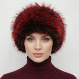 Hat Luxe Faux Fur Red Kubanka Winter Cap Women