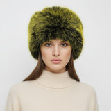 Hat Luxe Faux Fur Yellow Kubanka Winter Cap Women