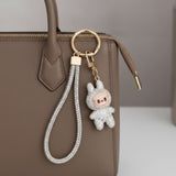 Rhinestone Phone Wrist Strap Clear Labubu Keychain
