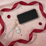 Rhinestone Phone Wrist Strap Clear Labubu Keychain