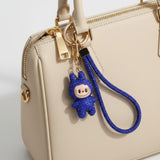 Rhinestone Phone Wrist Strap Blue Labubu Keychain