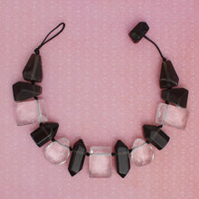 Load image into Gallery viewer, Toggle Chunky Transparent Black Clear Bead Necklace
