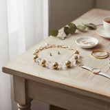 Chunky Faceted Clear and Metal Ball Bead Necklace