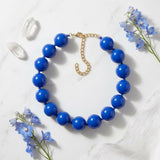 Mod Style Royal Blue Chunky Bead Necklace