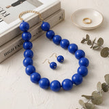 Mod Style Royal Blue Chunky Bead Necklace
