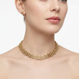 Gold Panther Link Style Chain Necklace Set