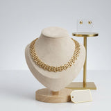Gold Panther Link Style Chain Necklace Set