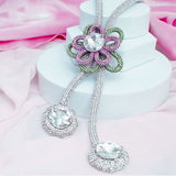 AKA Artisan Sparkling Sorority Flower Y Necklace