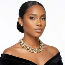 Load image into Gallery viewer, Chain Wild Child Leopard Stone Encrusted Necklace
