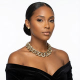 Chain Wild Child Leopard Stone Encrusted Necklace