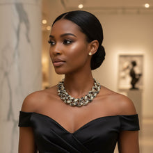 Load image into Gallery viewer, Chain Wild Child Leopard Stone Encrusted Necklace
