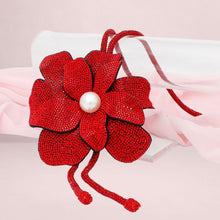 Cargar imagen en el visor de la galería, Long Y Brilliant Red Blooming Flower Necklace
