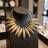 Egyptian Collar Matte Gold Fanned Necklace