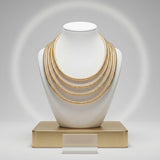 Gold Mesh 5 Strand Snake Chain Magnetic Necklace