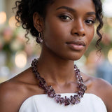 Translucent Black Bead Rock Candy Necklace Set