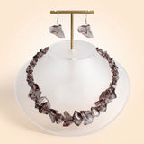 Translucent Black Bead Rock Candy Necklace Set