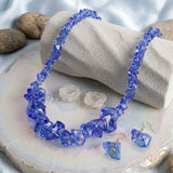 Translucent Blue Bead Rock Candy Necklace Set